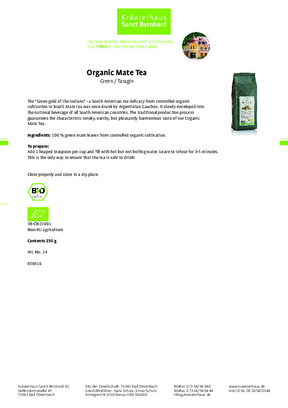 Một sản phẩm trà ngon sạch có nguồn gốc hữu cơ đã được chứng nhận